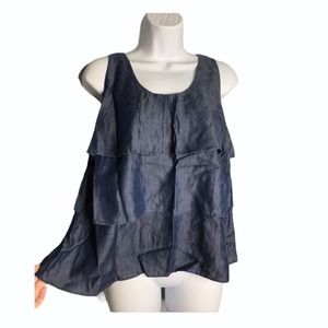 Banana Republic | Chambray Layered Sleeveless Top •